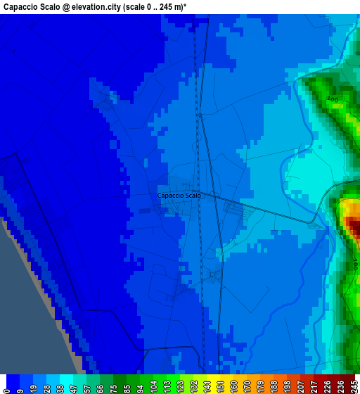 Capaccio Scalo elevation map