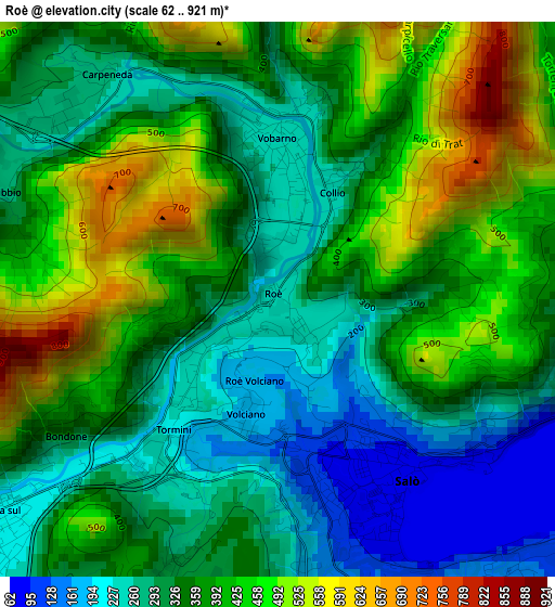 Roè elevation map