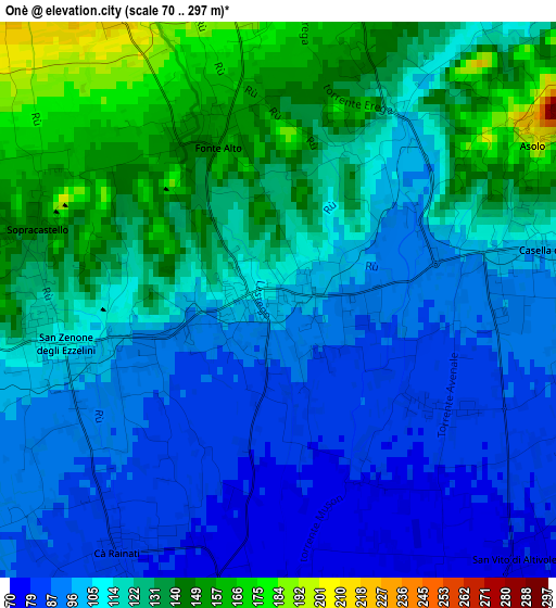 Onè elevation map