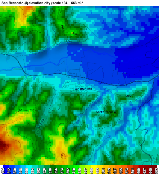 San Brancato elevation map