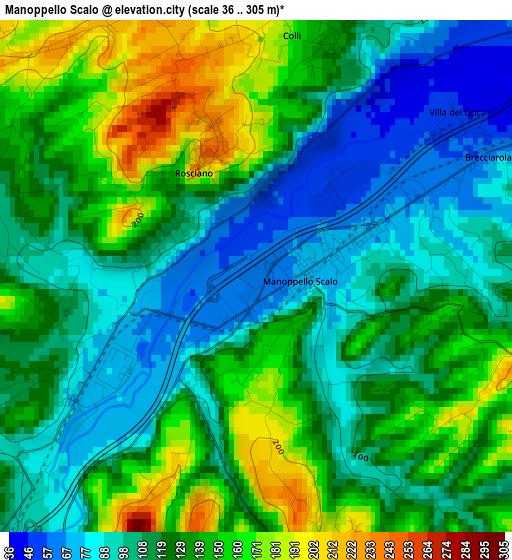 Manoppello Scalo elevation map