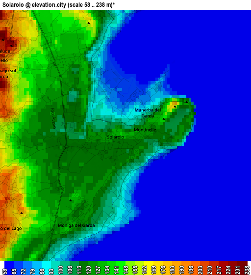 Solarolo elevation map