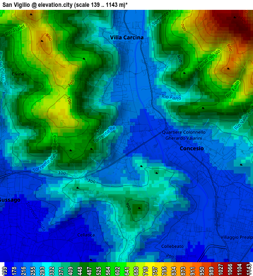 San Vigilio elevation map