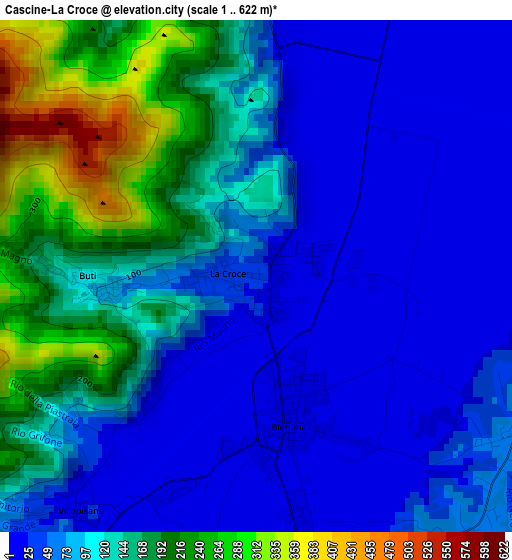 Cascine-La Croce elevation map