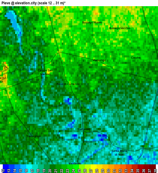 Pieve elevation map