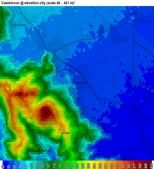 Castelnovo elevation map