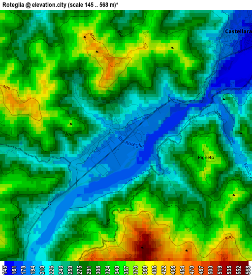 Roteglia elevation map