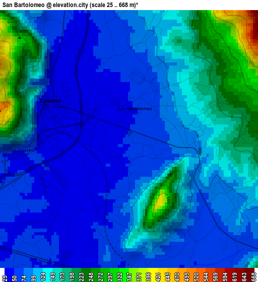 San Bartolomeo elevation map