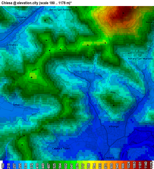 Chiesa elevation map