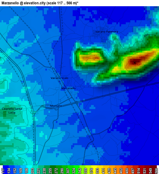 Marzanello elevation map