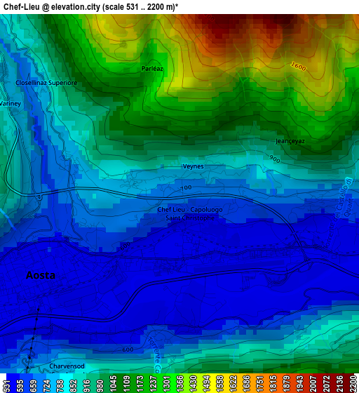 Chef-Lieu elevation map