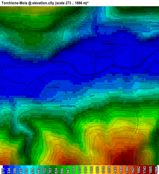 Torchione-Moia elevation map