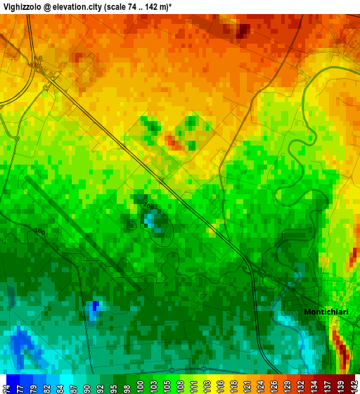 Vighizzolo elevation map