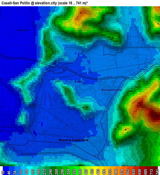 Casali-San Potito elevation map