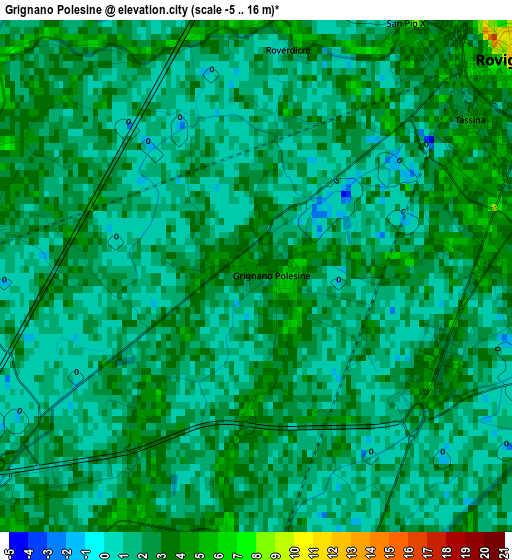 Grignano Polesine elevation map