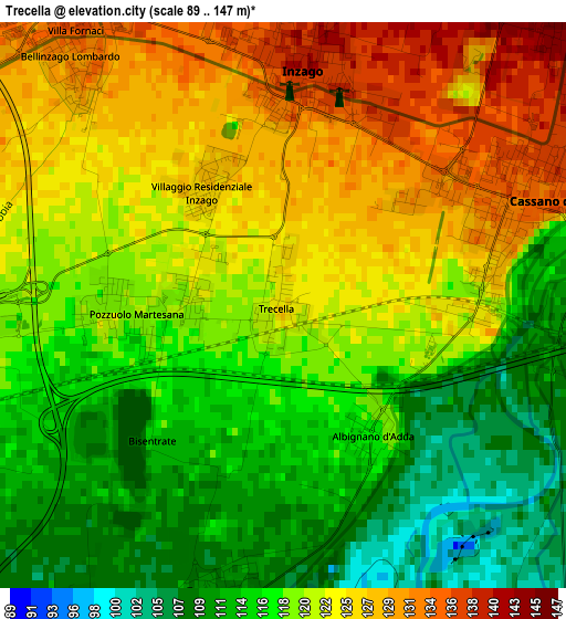 Trecella elevation map