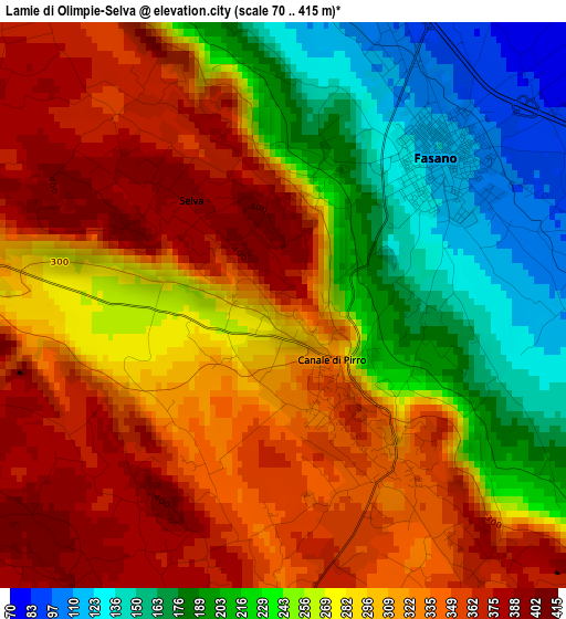 Lamie di Olimpie-Selva elevation map