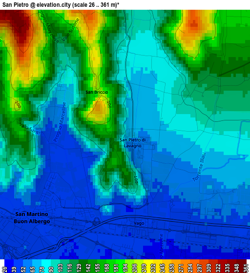 San Pietro elevation map