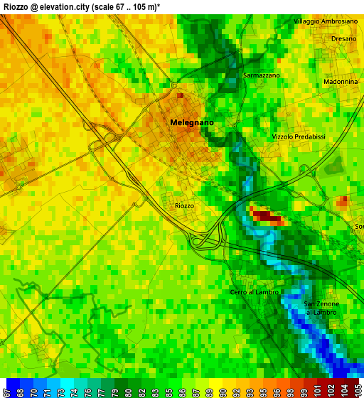 Riozzo elevation map