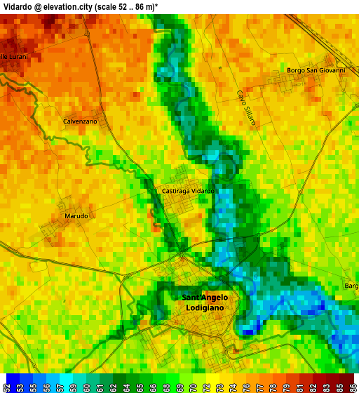 Vidardo elevation map