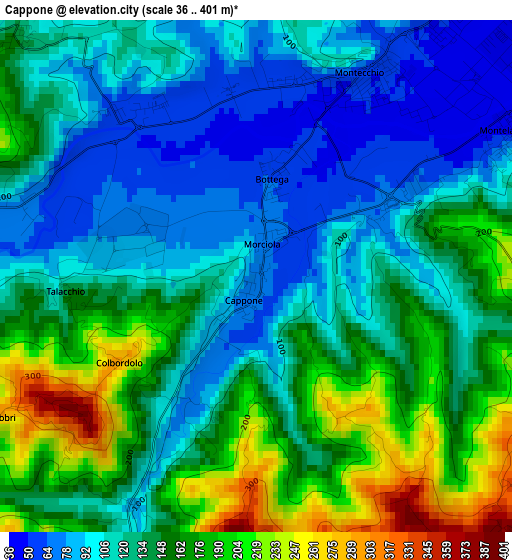 Cappone elevation map