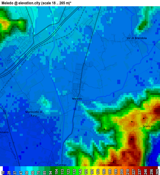 Meledo elevation map