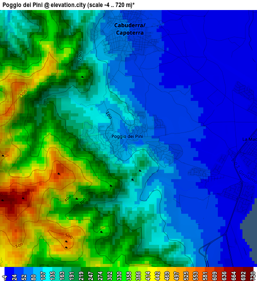 Poggio dei Pini elevation map