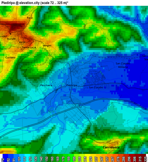 Piediripa elevation map