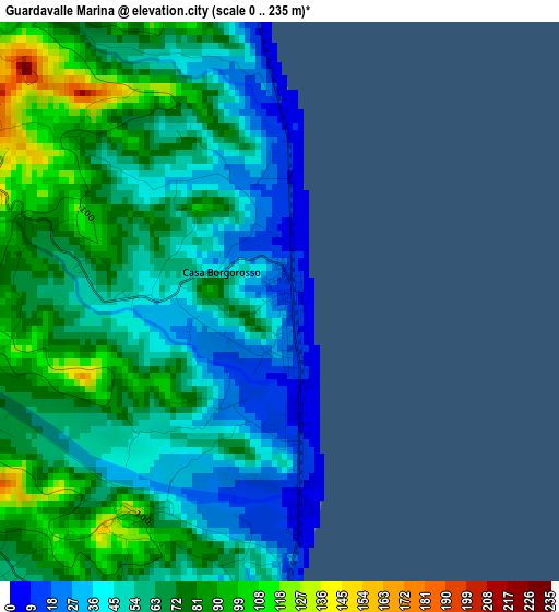 Guardavalle Marina elevation map