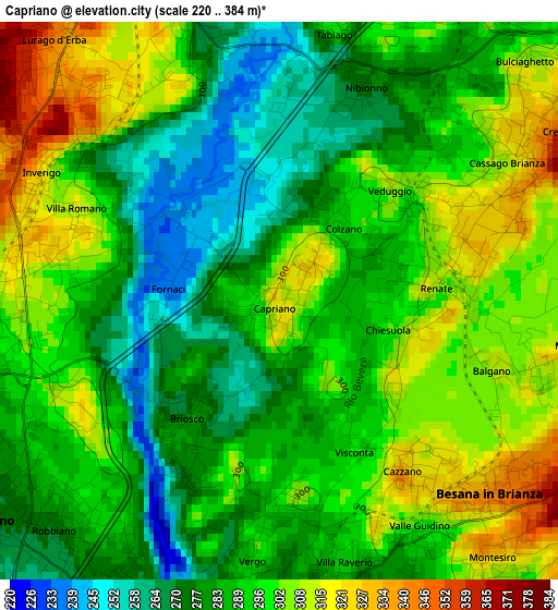 Capriano elevation map