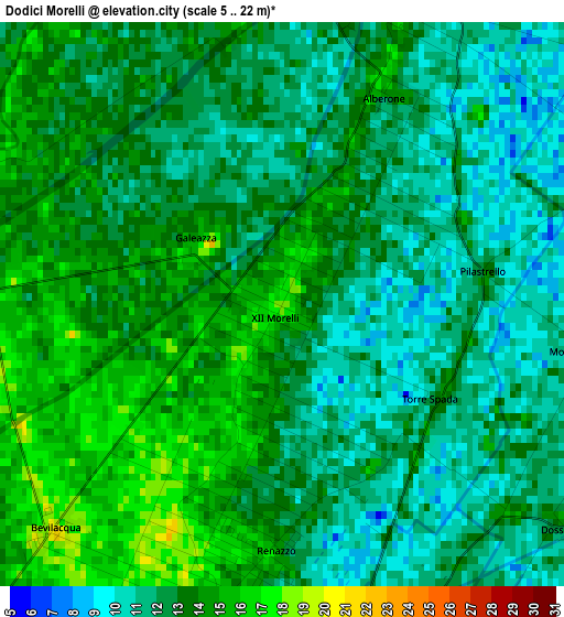 Dodici Morelli elevation map