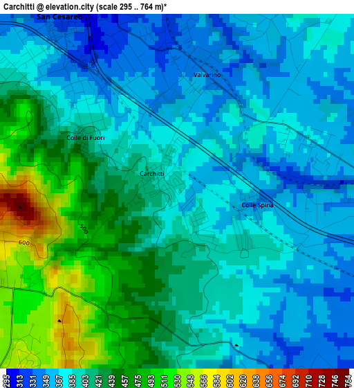 Carchitti elevation map