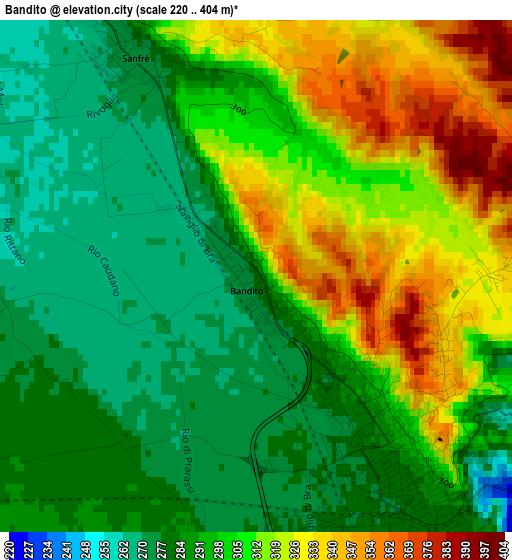 Bandito elevation map