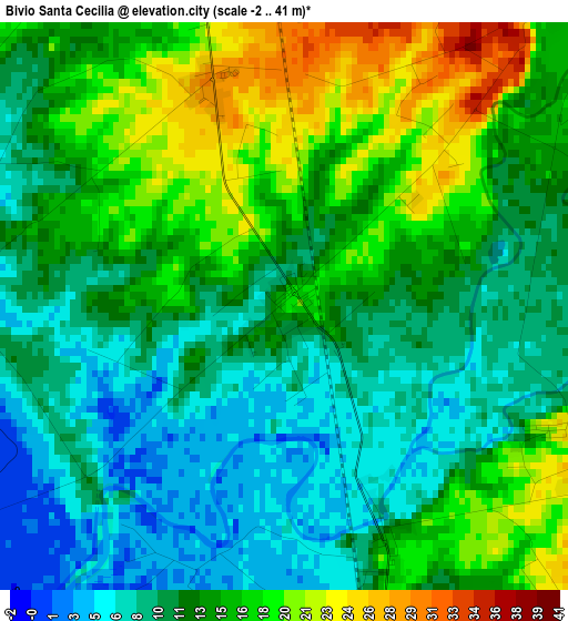 Bivio Santa Cecilia elevation map
