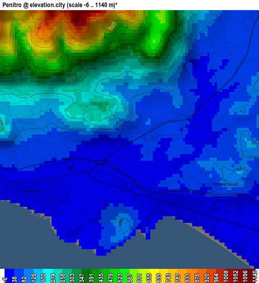 Penitro elevation map