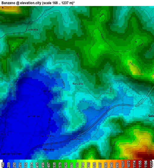 Banzano elevation map