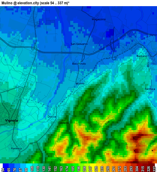 Mulino elevation map