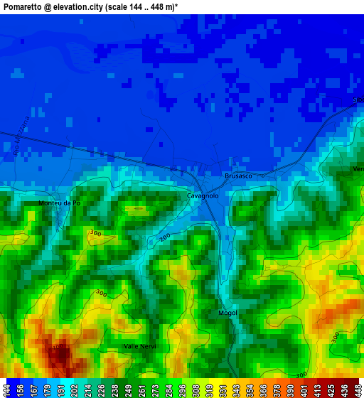 Pomaretto elevation map