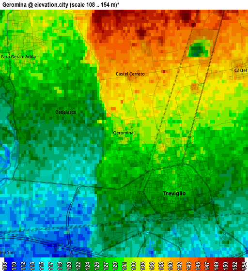 Geromina elevation map