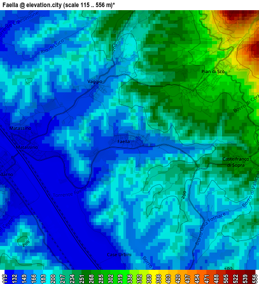 Faella elevation map