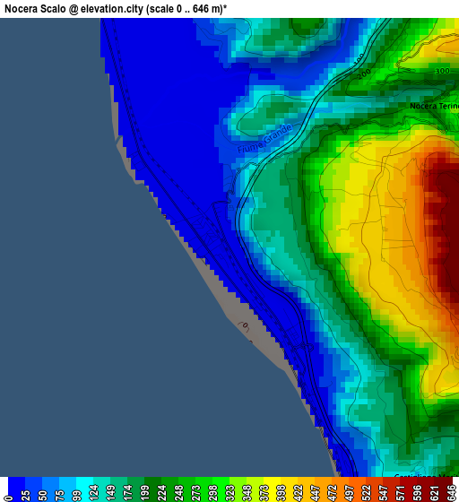 Nocera Scalo elevation map