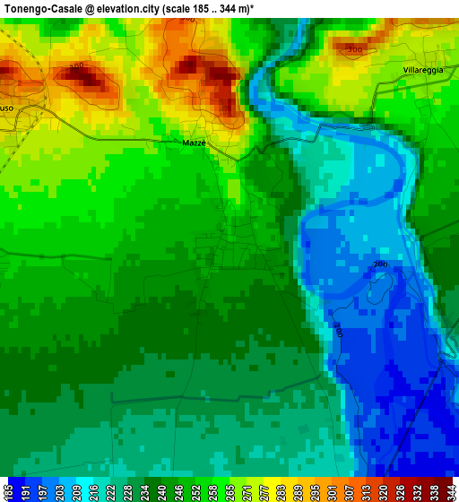 Tonengo-Casale elevation map