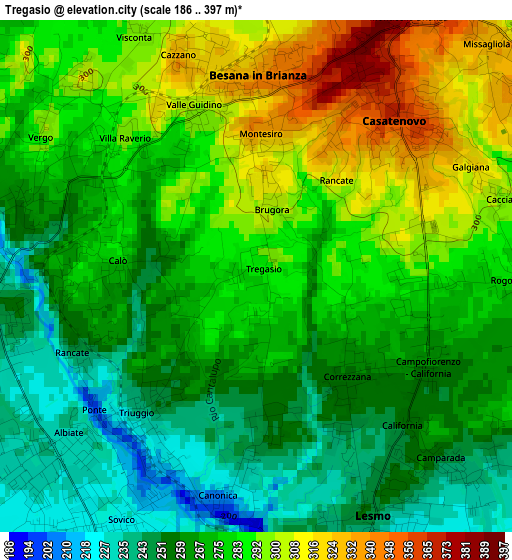 Tregasio elevation map