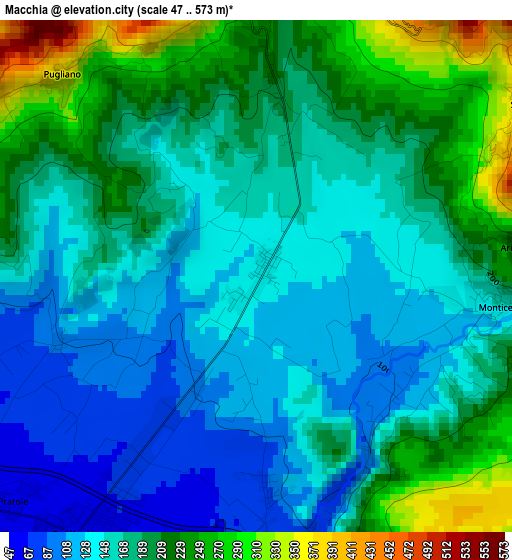 Macchia elevation map