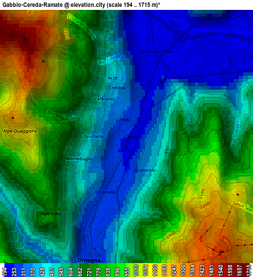 Gabbio-Cereda-Ramate elevation map