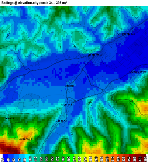 Bottega elevation map