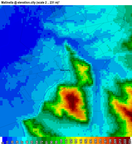 Matinella elevation map