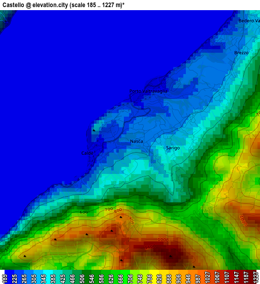 Castello elevation map