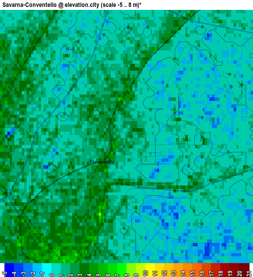 Savarna-Conventello elevation map