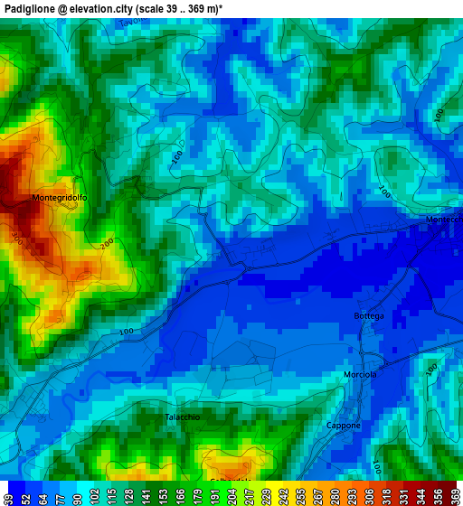 Padiglione elevation map